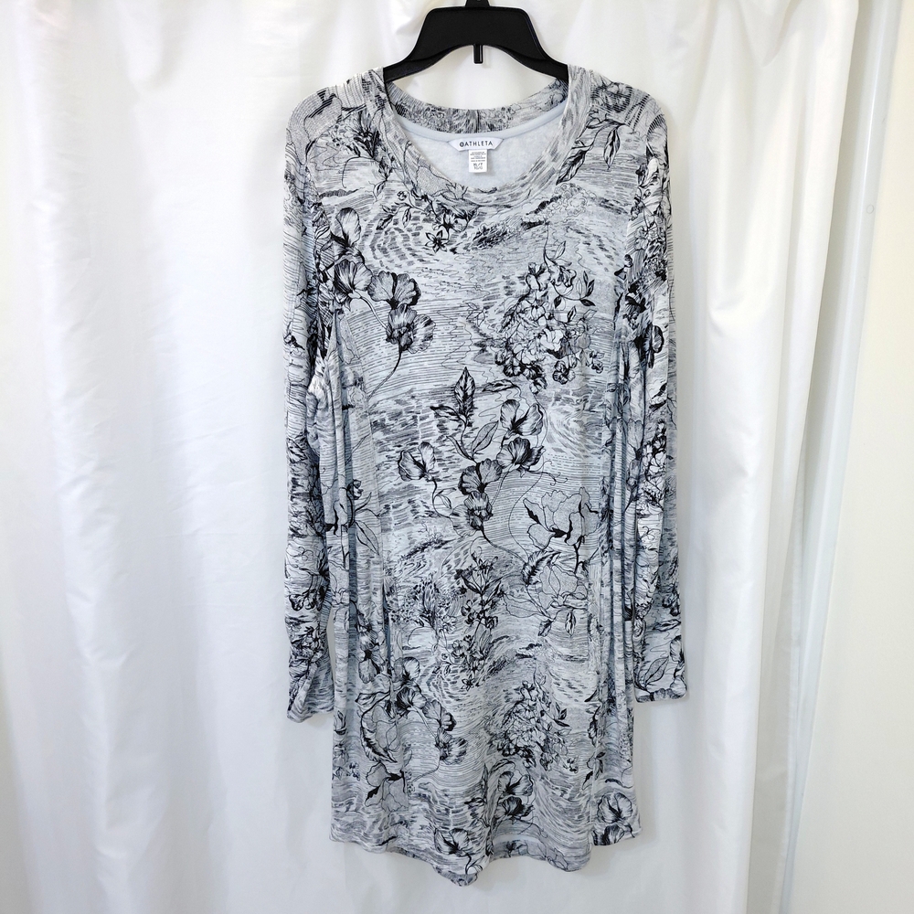 Athleta Balance Dress Sz XL Eden Floral Gray Pattern Very Good Used Condition - Picture 4 of 12
